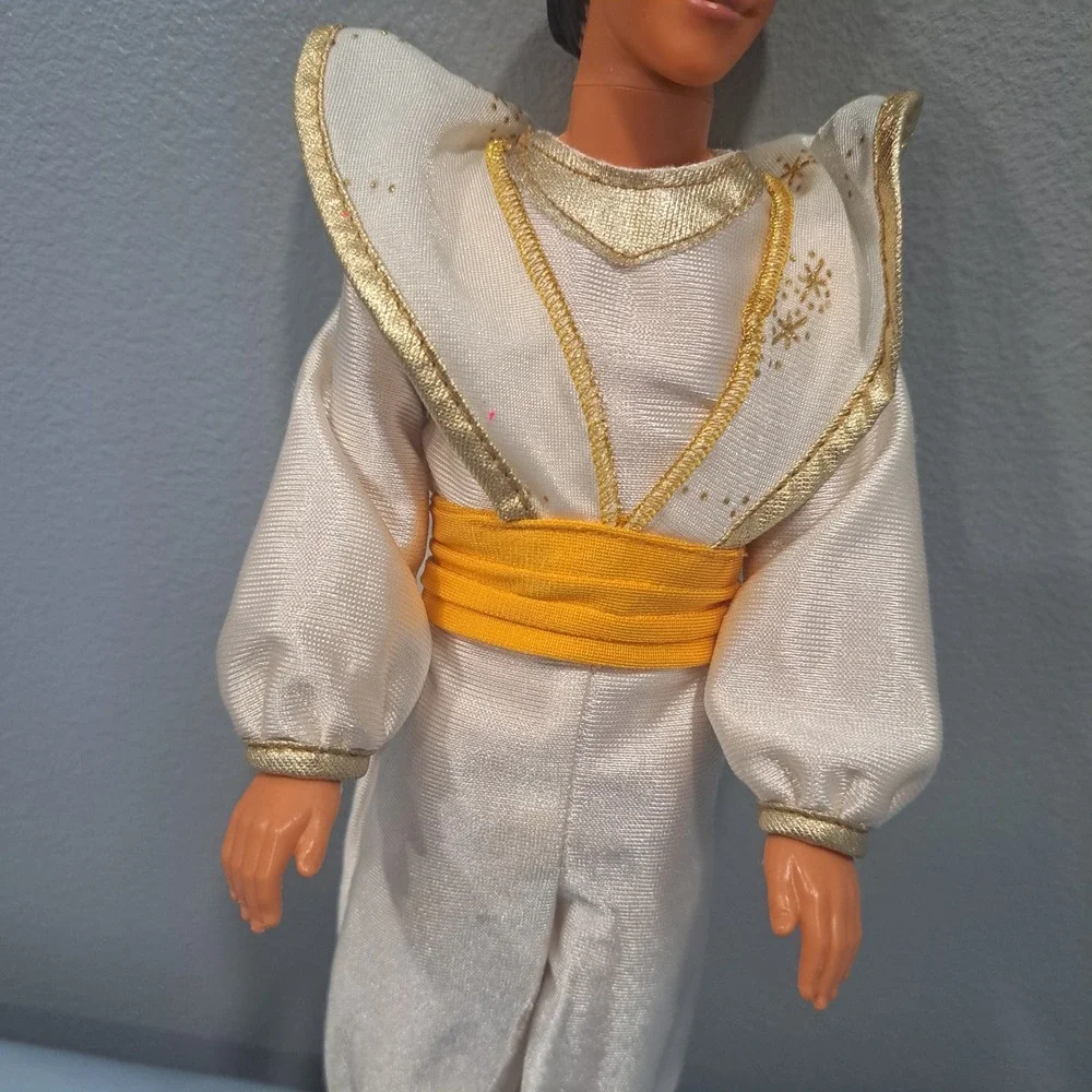 VTG Disney‎ Aladdin Prince Ali Doll Mattel Wedding White Gold Royal Outfit 1968